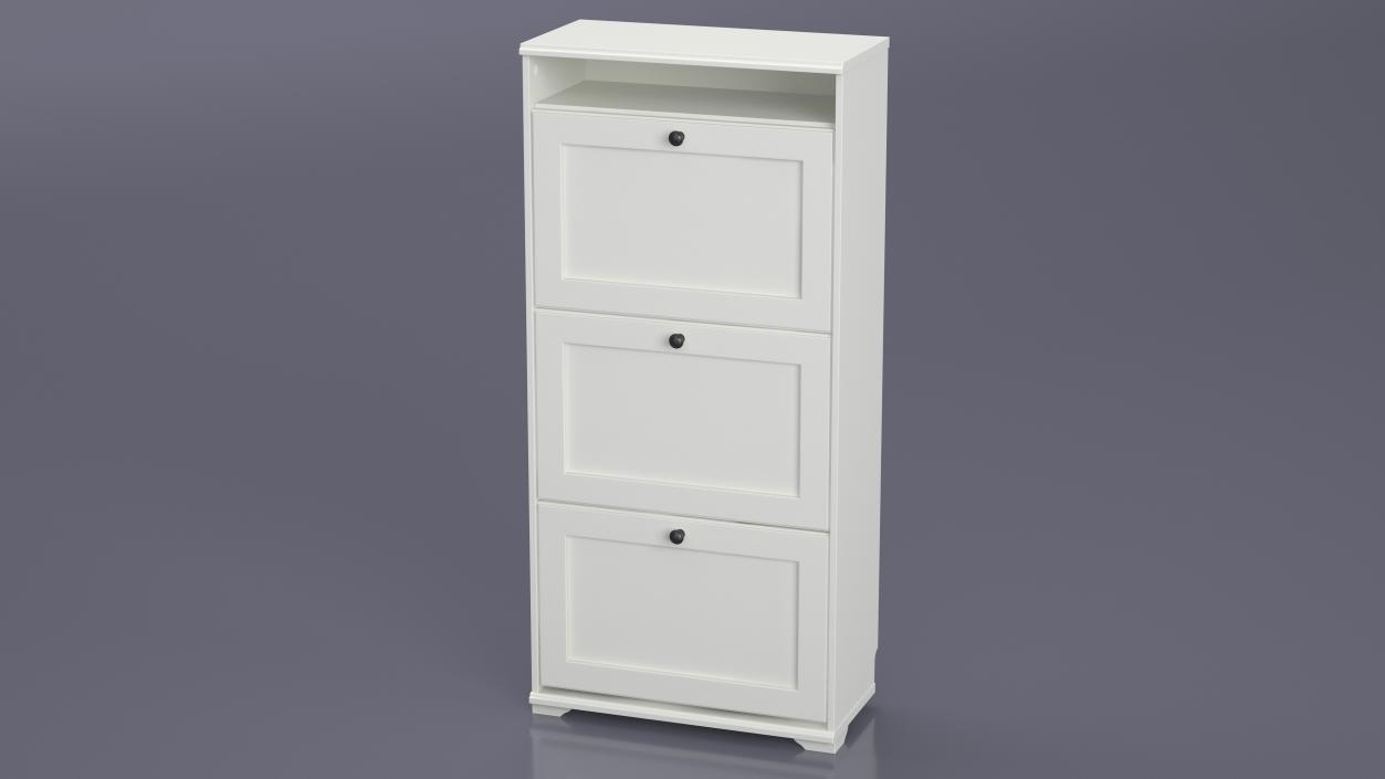 3D White Shoe Cabinet Ikea model