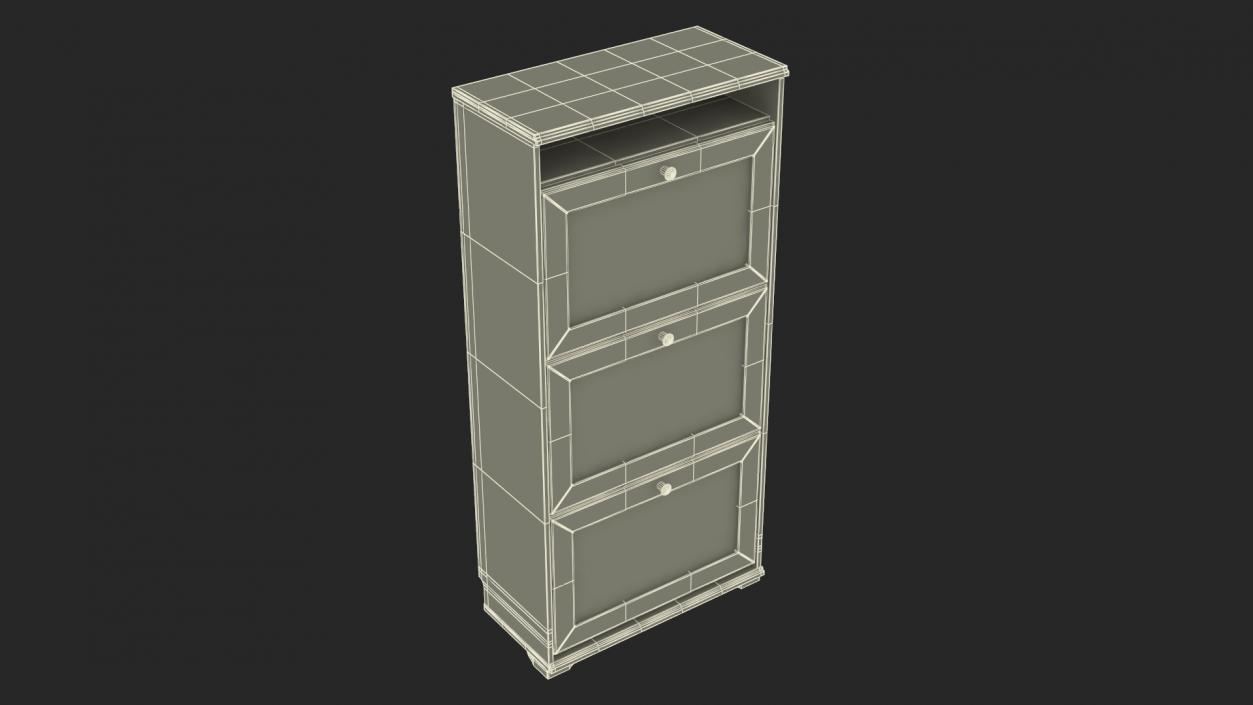 3D White Shoe Cabinet Ikea model