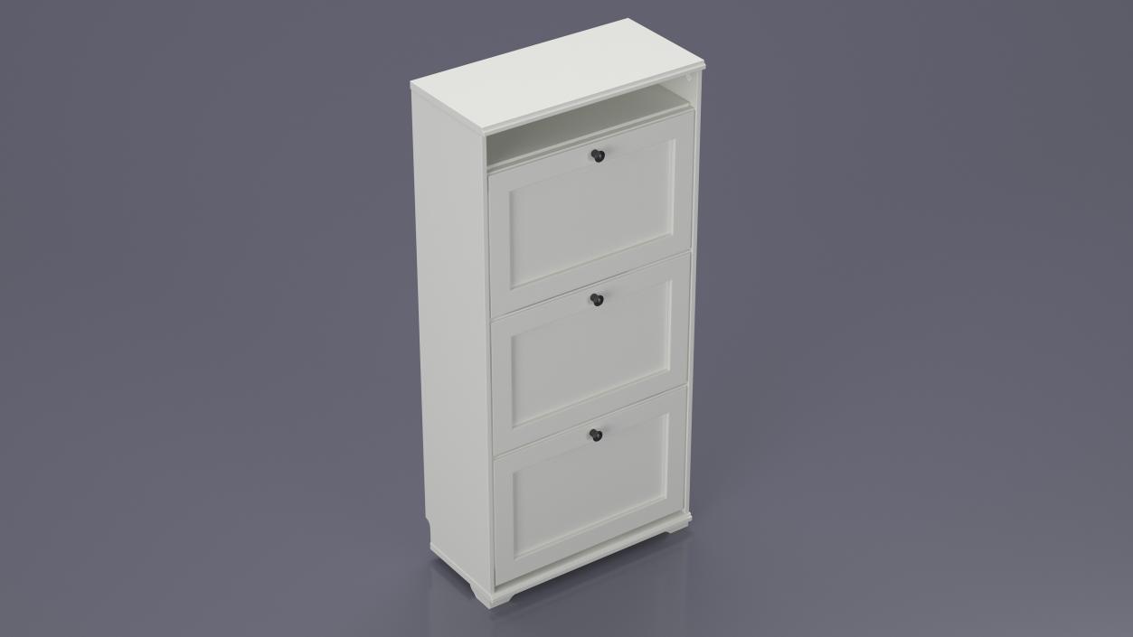 3D White Shoe Cabinet Ikea model