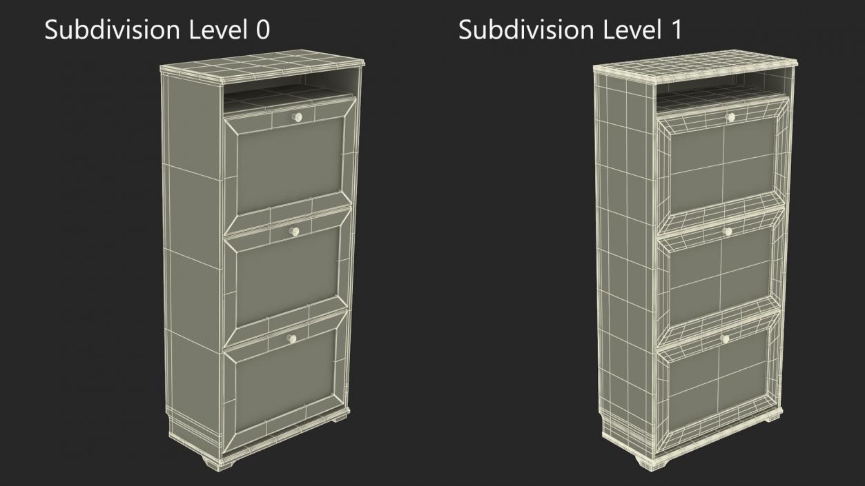 3D White Shoe Cabinet Ikea model