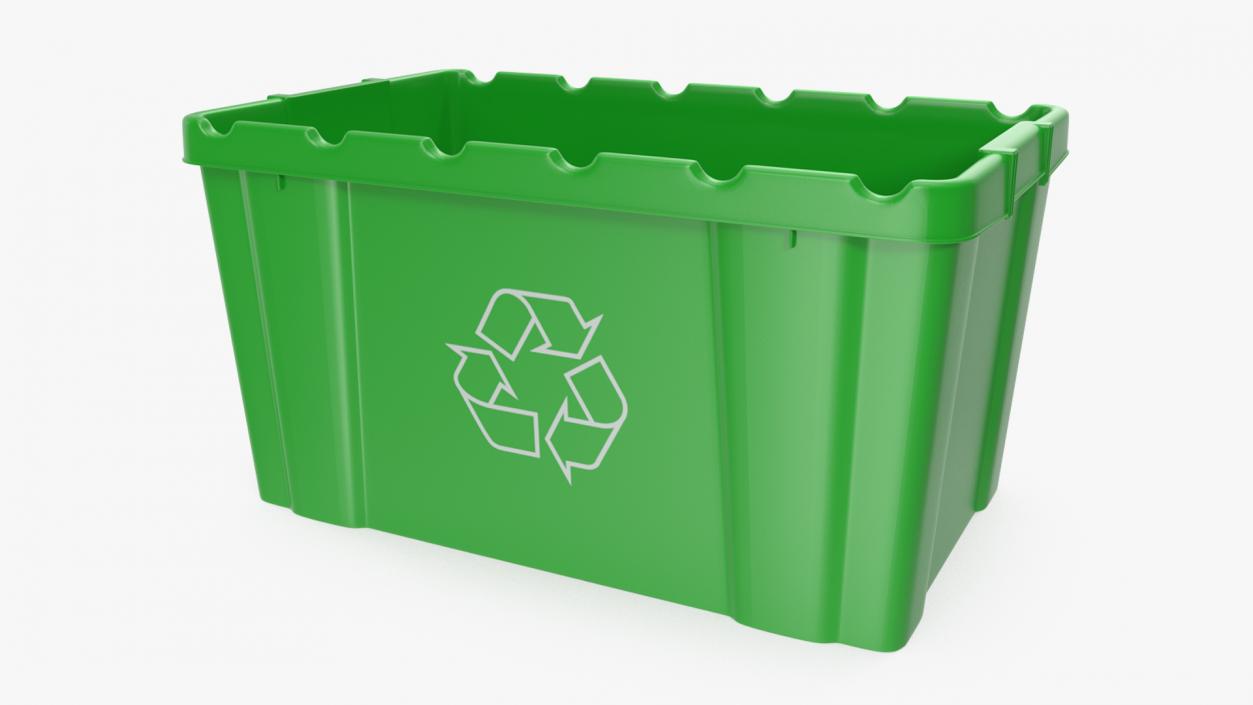 3D model Triple Bin Recycling Cart with Bins