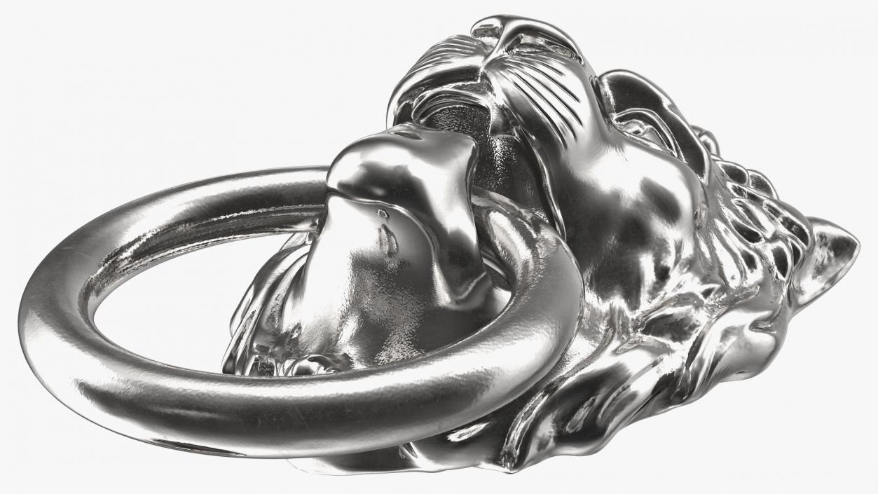 Lion Door Knocker Silver 3D model