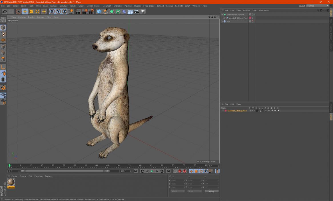 3D model Meerkat Sitting Pose