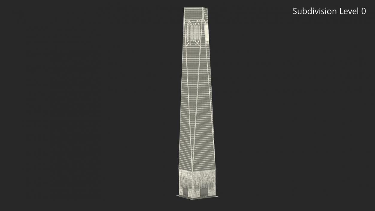 3D Modern Skyscraper Night Glow model