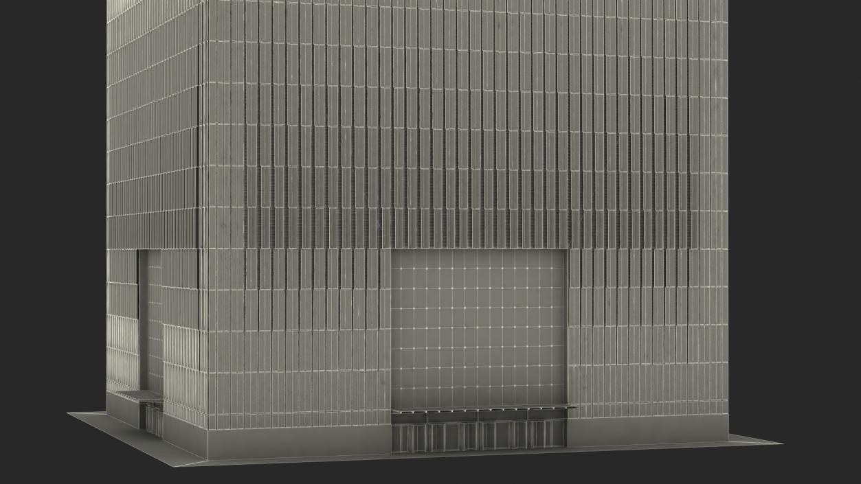 3D Modern Skyscraper Night Glow model