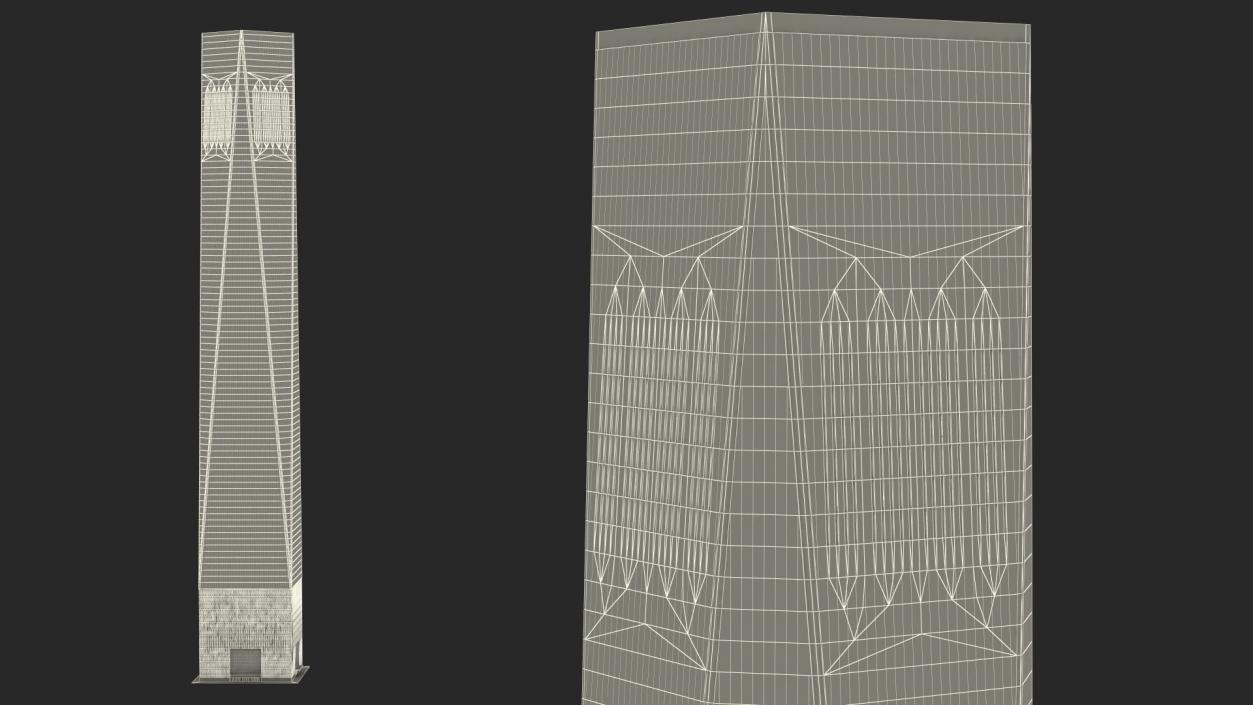 3D Modern Skyscraper Night Glow model