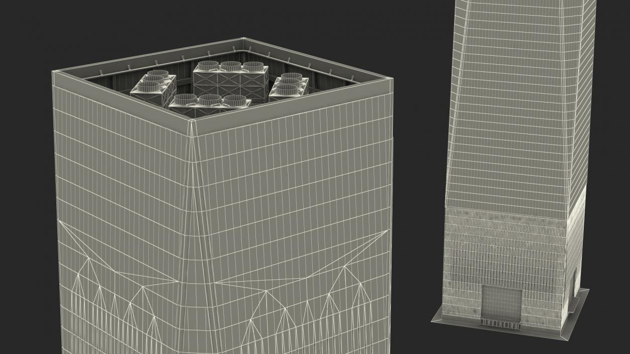 3D Modern Skyscraper Night Glow model