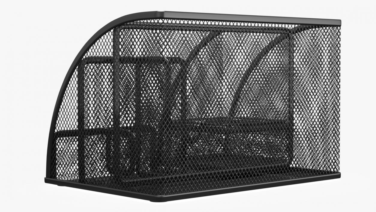 Black Mesh Desk Organizer with Drawer 3D