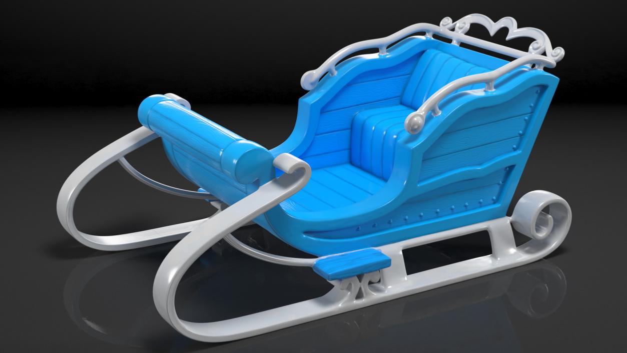 3D Silver Sleigh model