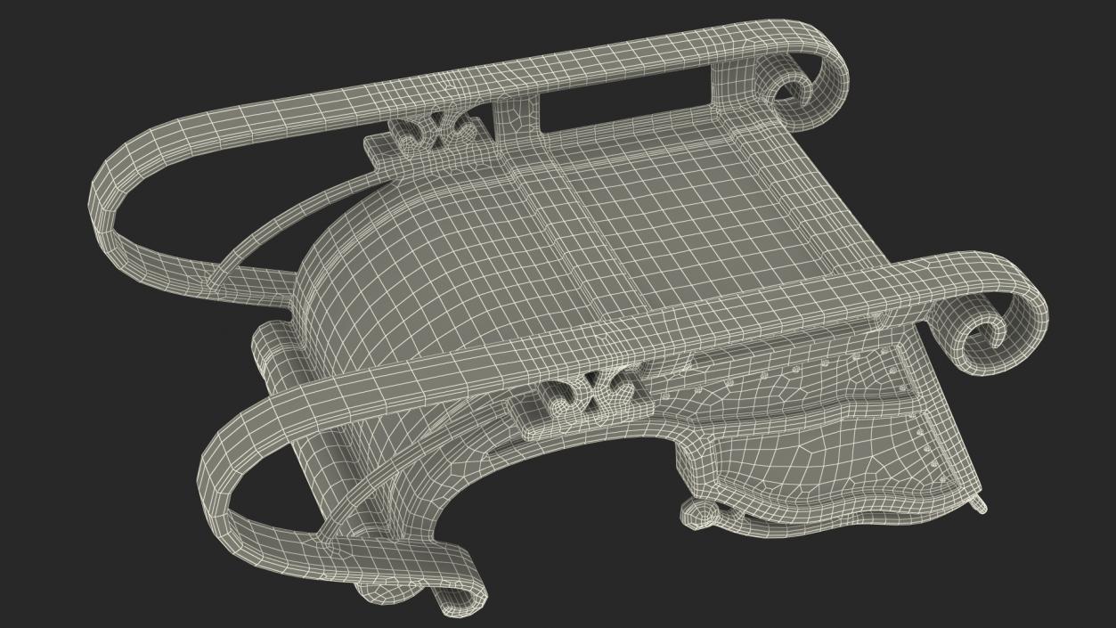 3D Silver Sleigh model