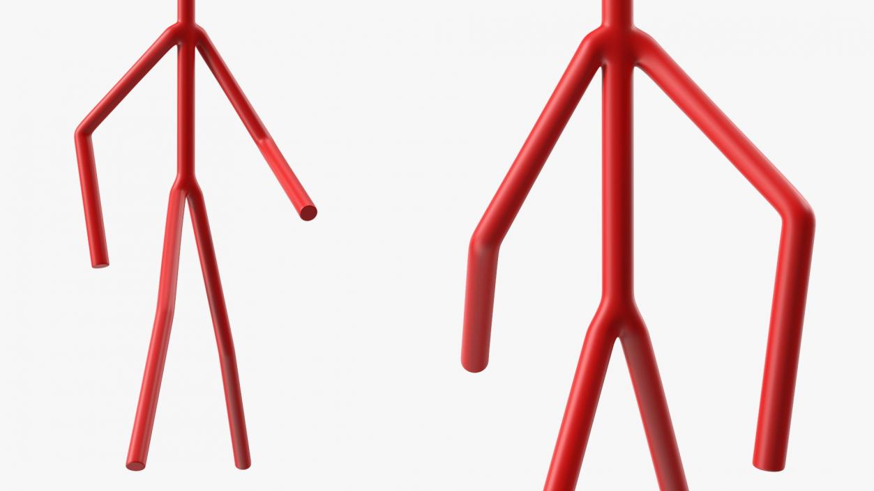 Walking Figure Stickman Red 3D