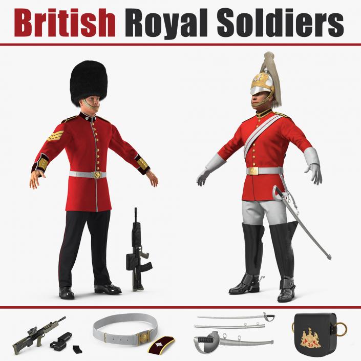 3D British Royal Soldiers Collection model