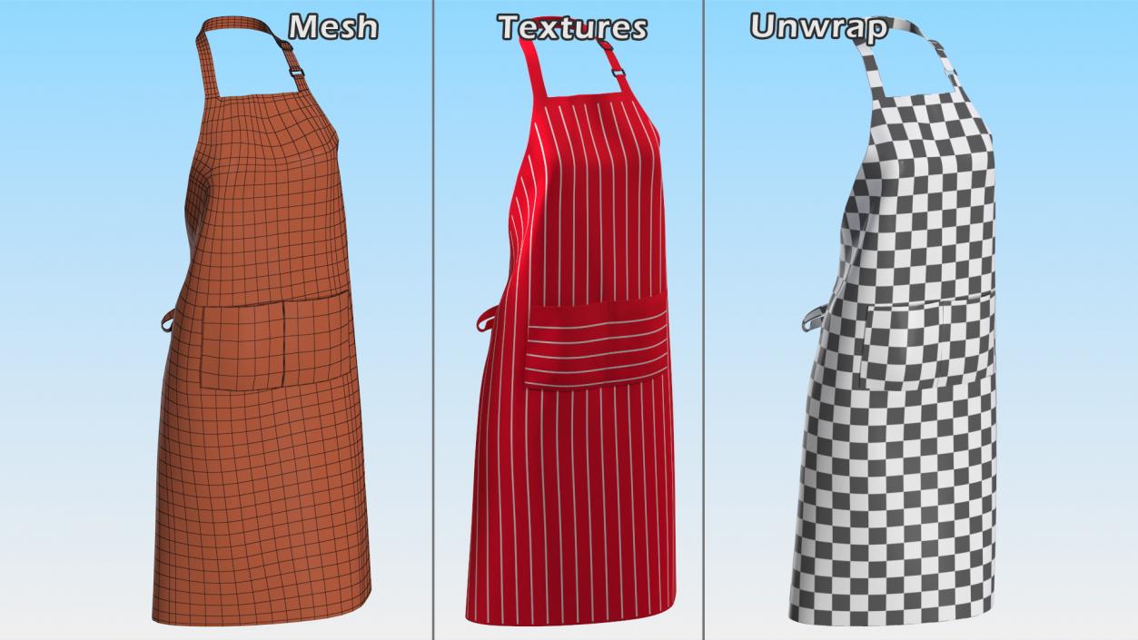 3D Cooking Apron Striped