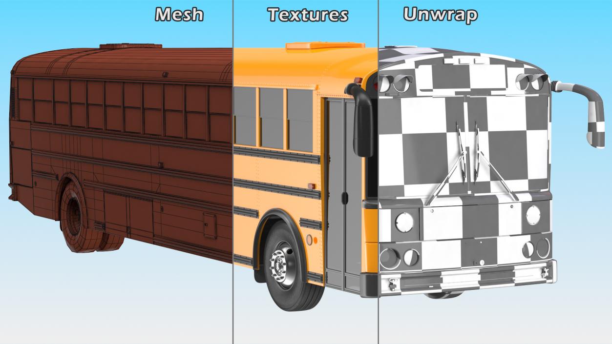 Transit School Bus Exterior Only 3D