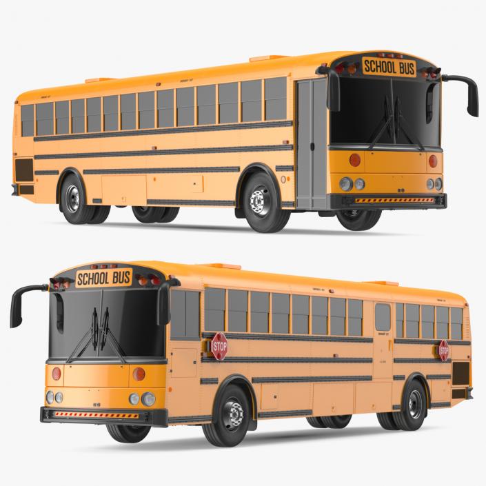 Transit School Bus Exterior Only 3D