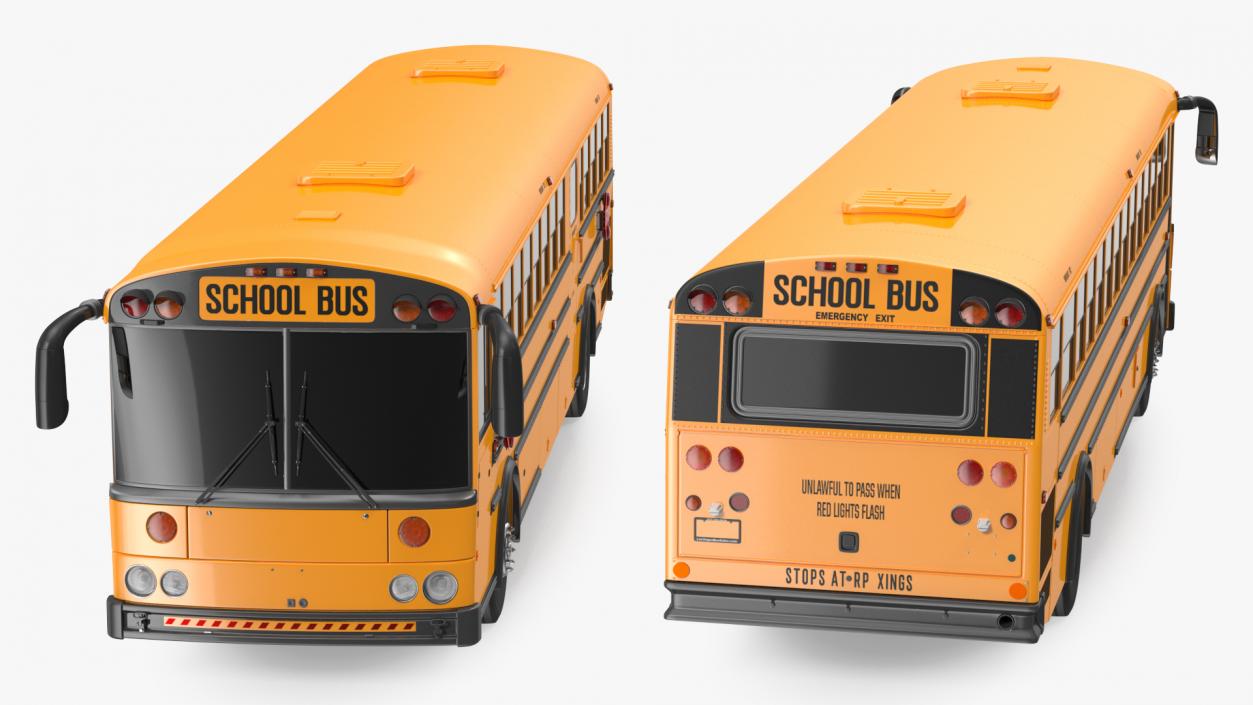 Transit School Bus Exterior Only 3D