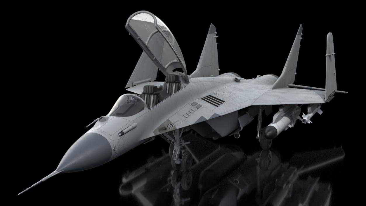 MiG 29 Tandem Aircraft with Armament Rigged for Cinema 4D 3D