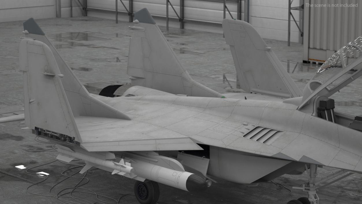 3D MiG 29 Tandem Aircraft with Armament Rigged model