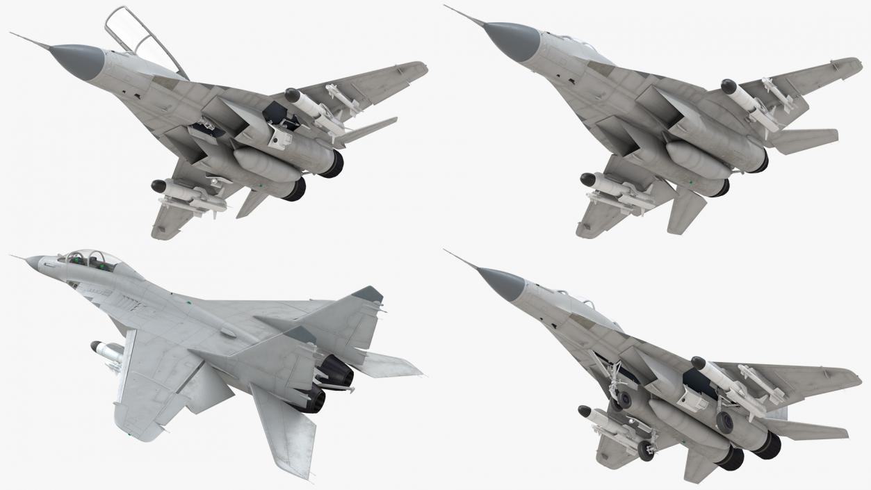 3D MiG 29 Tandem Aircraft with Armament Rigged model