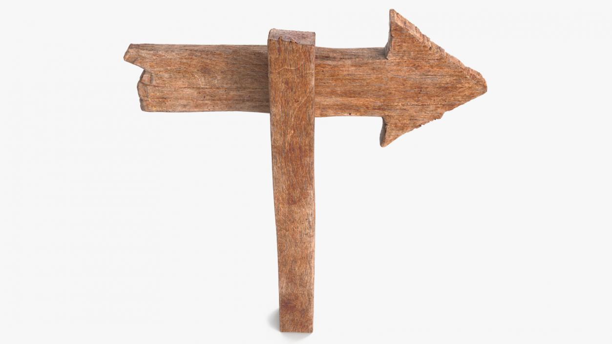 3D Aged Wooden Arrow Signpost