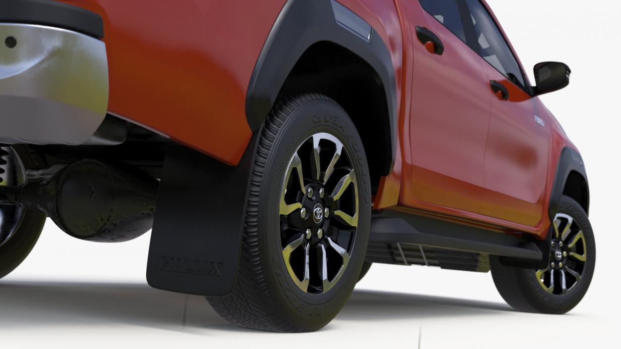 3D Toyota Hilux 2022 Orange Rigged