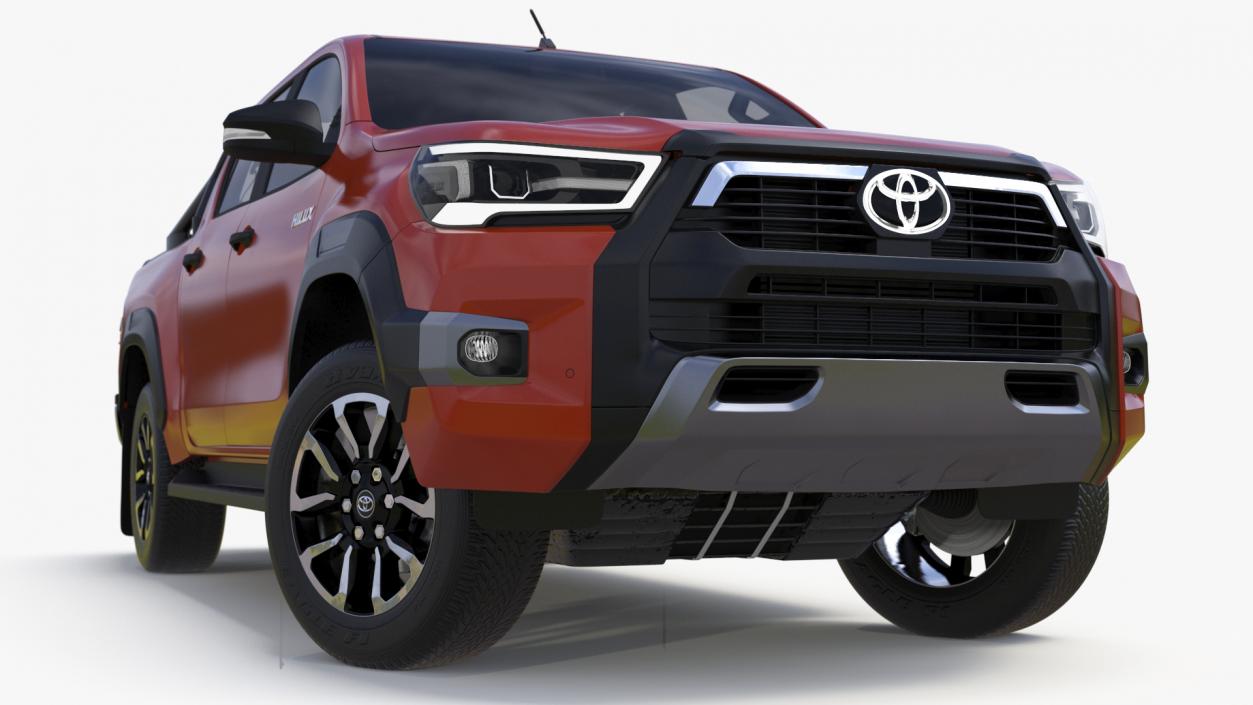 3D Toyota Hilux 2022 Orange Rigged