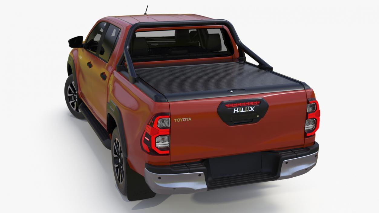 3D Toyota Hilux 2022 Orange Rigged