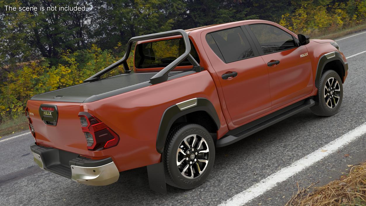 3D Toyota Hilux 2022 Orange Rigged