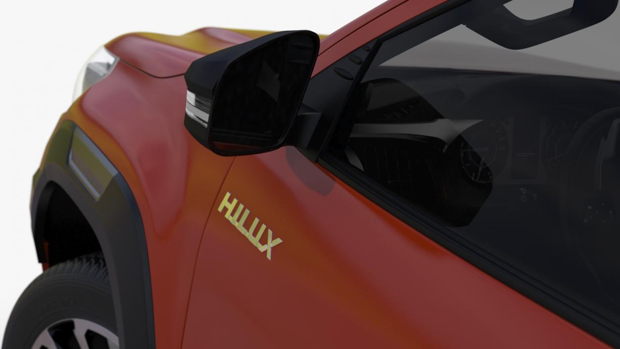 3D Toyota Hilux 2022 Orange Rigged