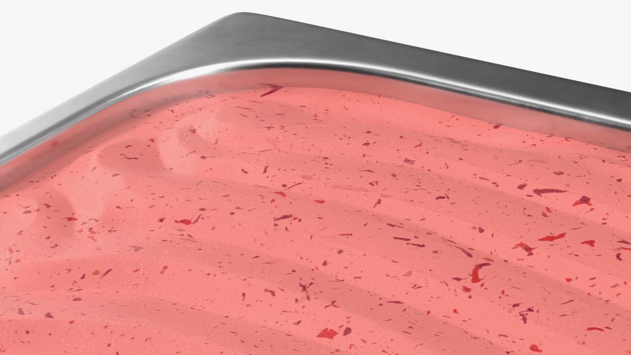 3D Strawberry Ice Cream Tray Untouched Surface model