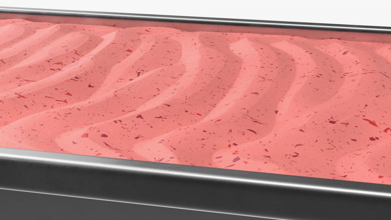 3D Strawberry Ice Cream Tray Untouched Surface model