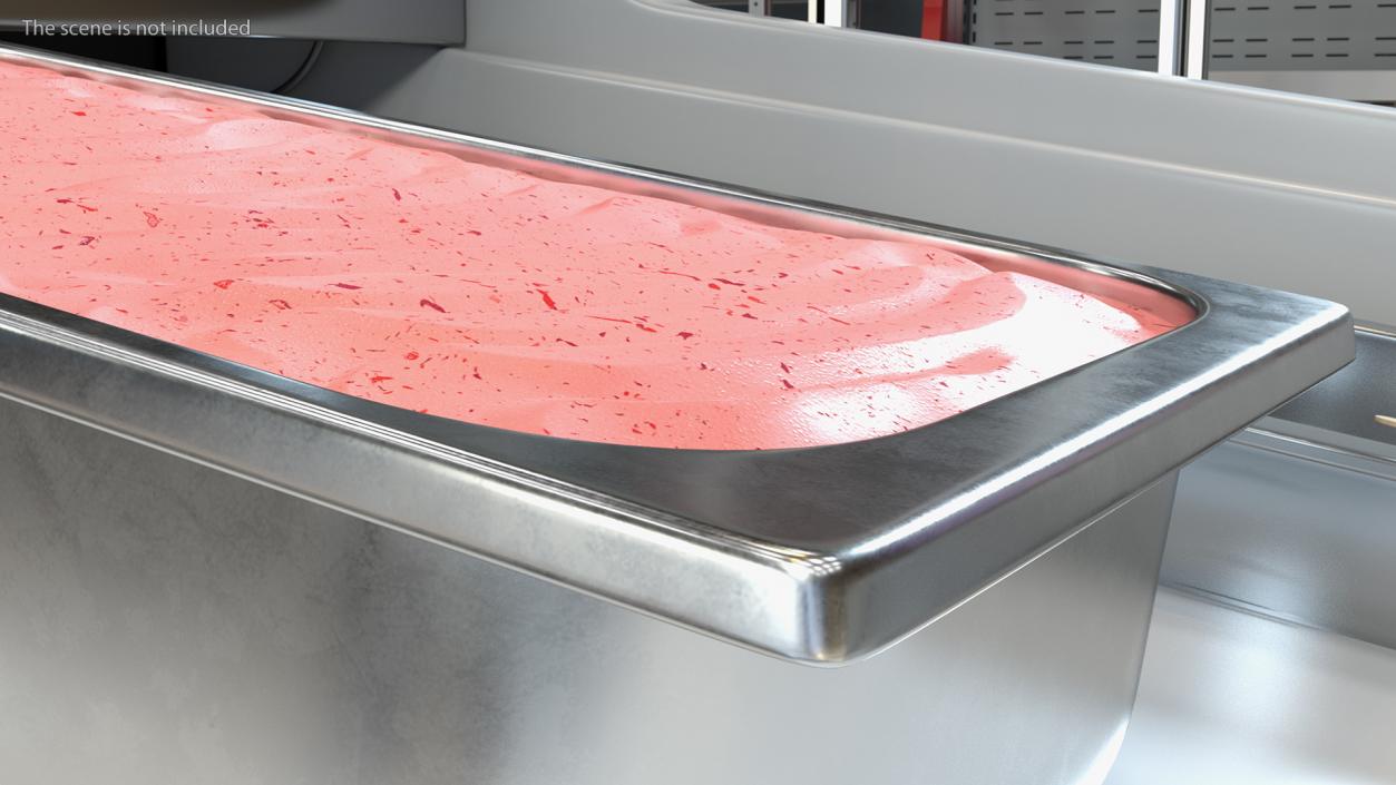 3D Strawberry Ice Cream Tray Untouched Surface model