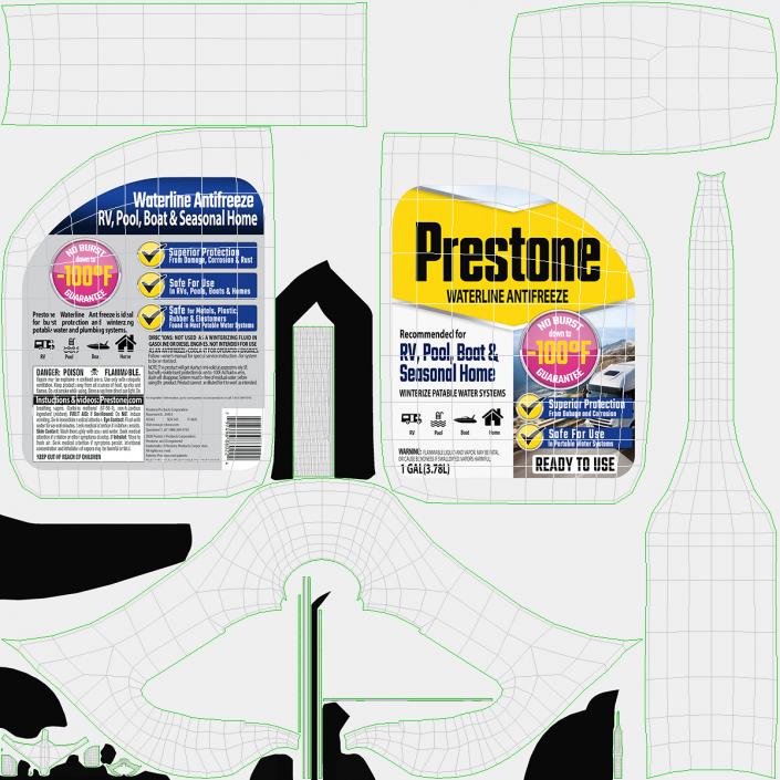 Waterline Antifreeze Prestone with Flowing Liquid 3D model