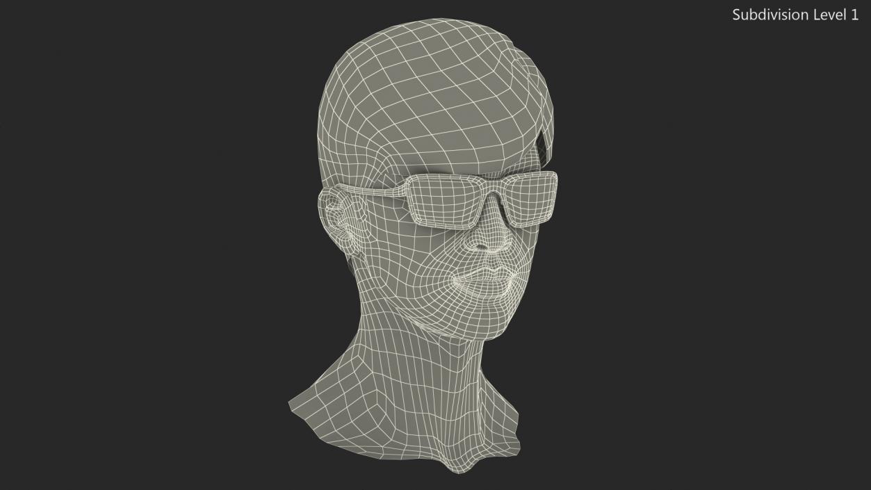 3D model Head with Glasses Chinese Schoolboy