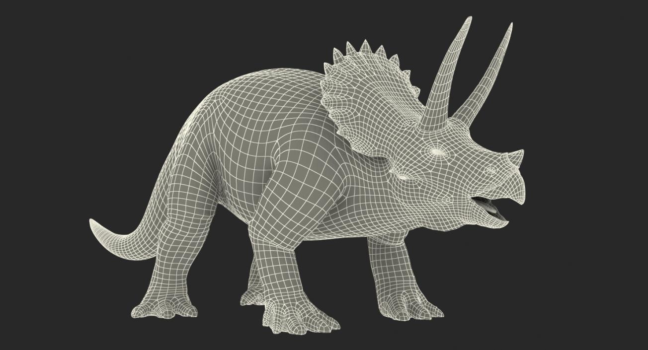 3D Triceratops with Skeleton Fossil Collection model