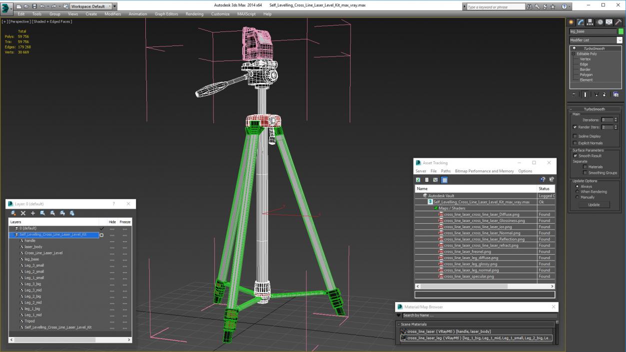 3D Self Levelling Cross Line Laser Level Kit