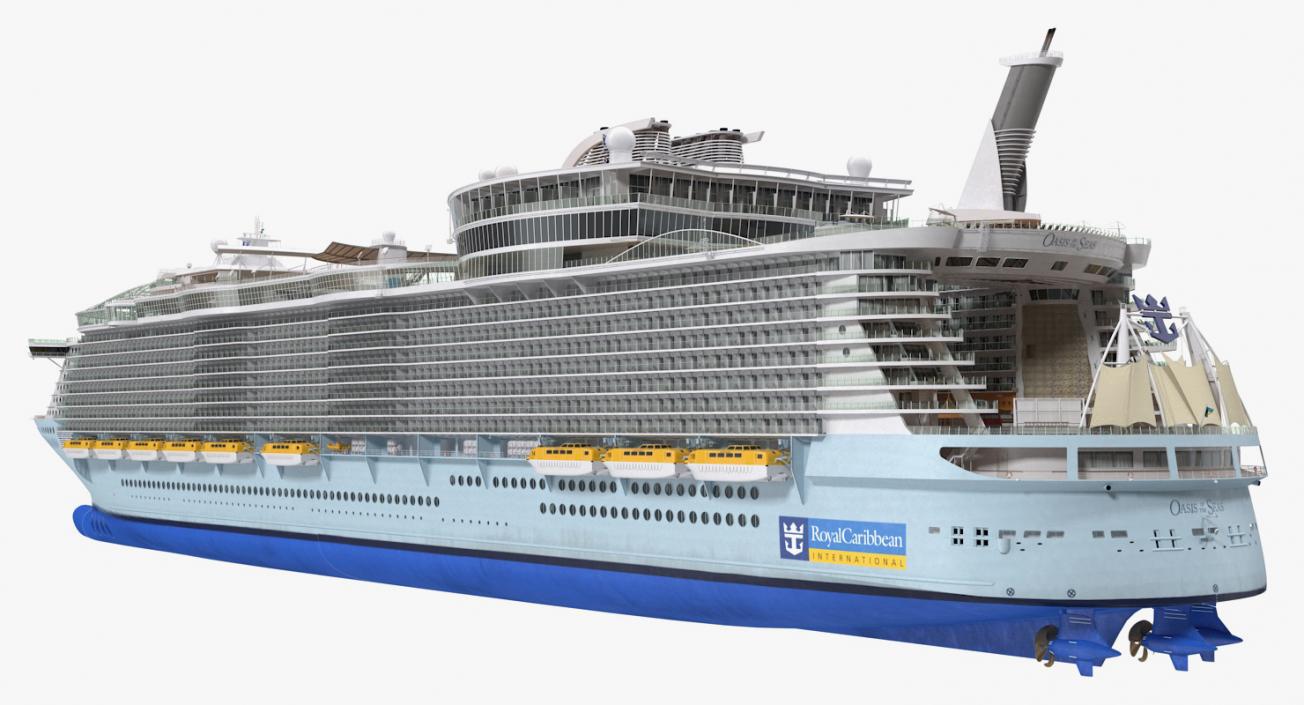 3D Cruise Ship Oasis of the Seas Rigged