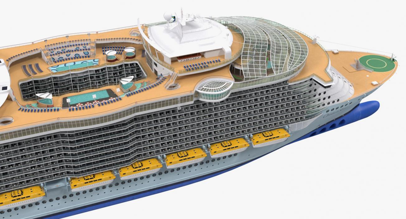 3D Cruise Ship Oasis of the Seas Rigged