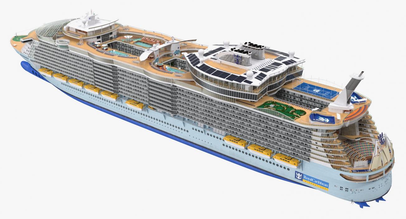 3D Cruise Ship Oasis of the Seas Rigged