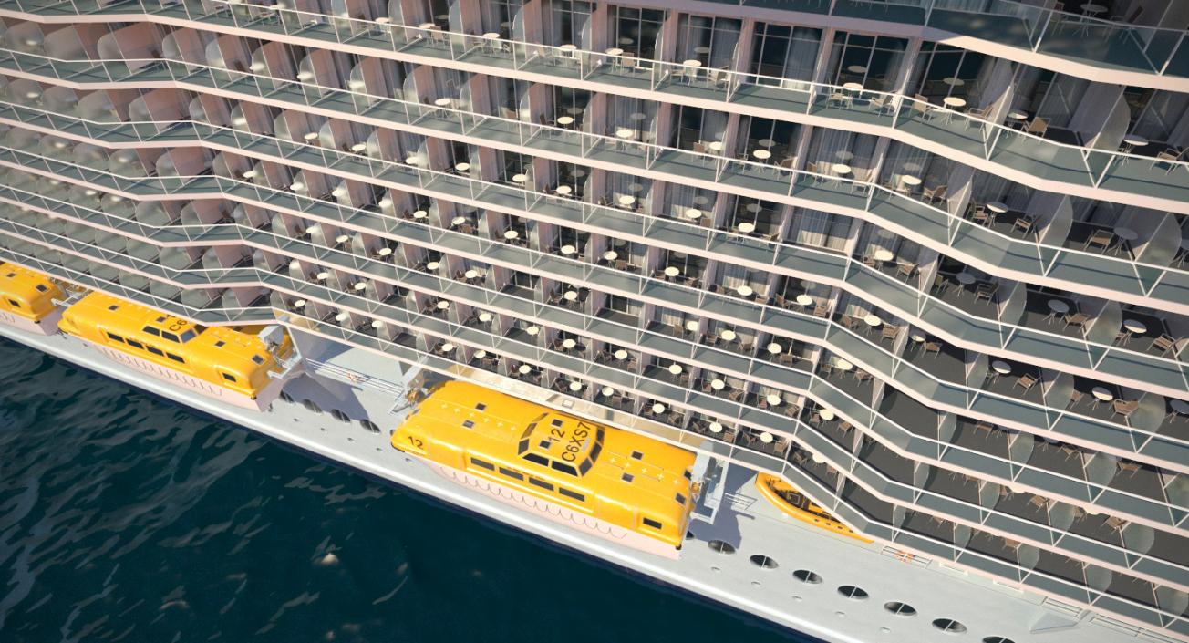 3D Cruise Ship Oasis of the Seas Rigged