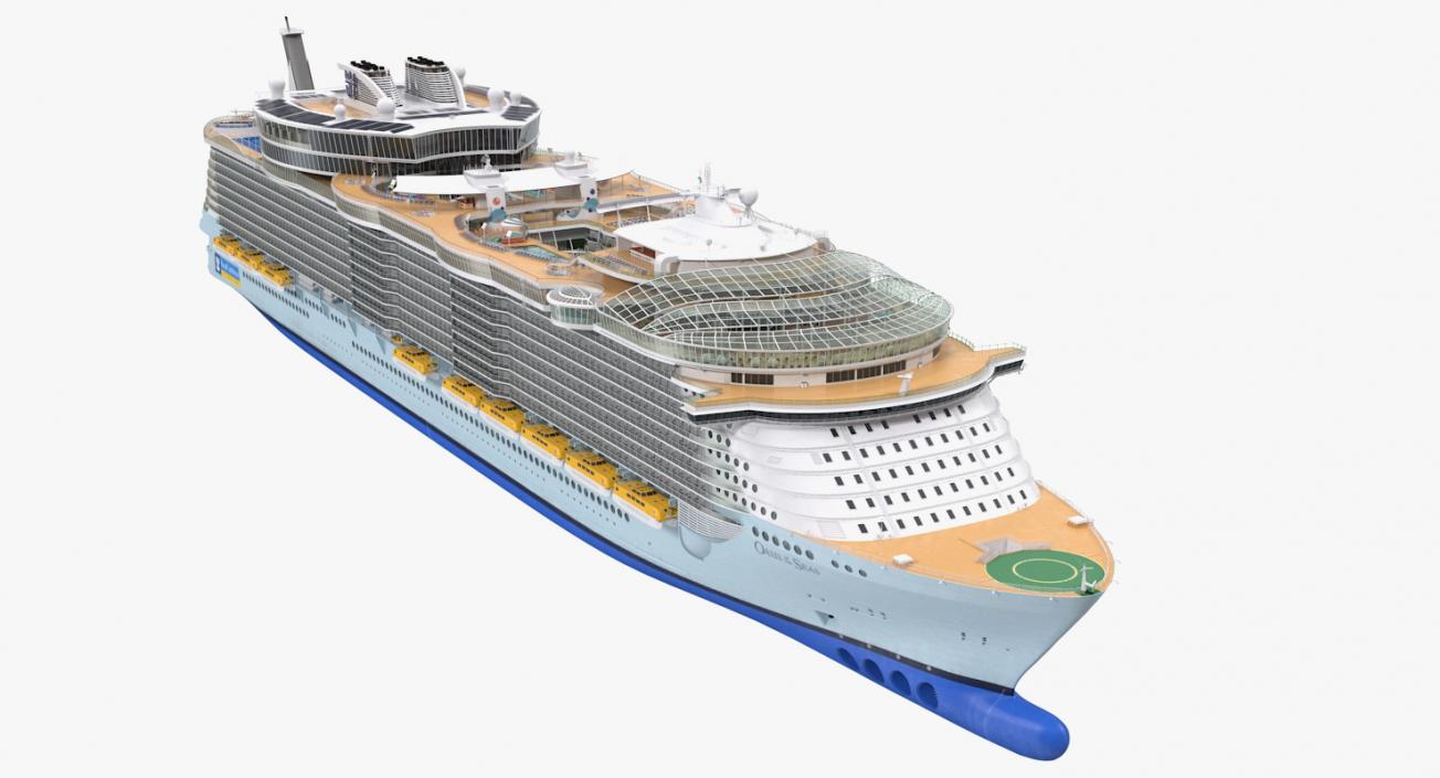 3D Cruise Ship Oasis of the Seas Rigged