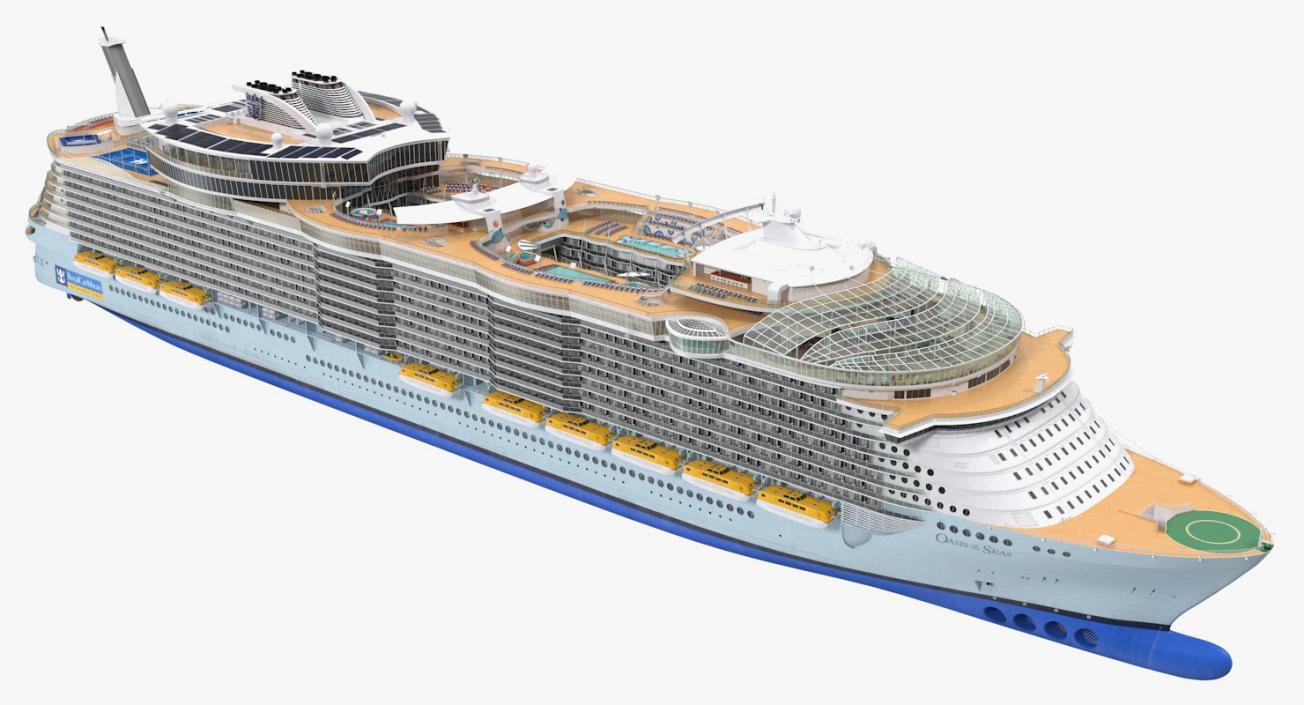 3D Cruise Ship Oasis of the Seas Rigged