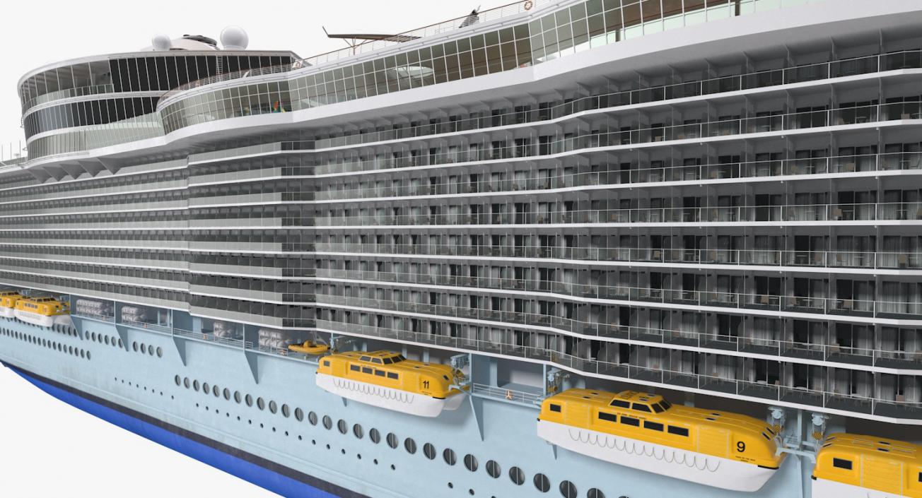 3D Cruise Ship Oasis of the Seas Rigged