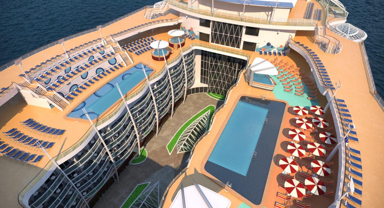 3D Cruise Ship Oasis of the Seas Rigged