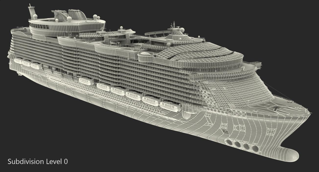 3D Cruise Ship Oasis of the Seas Rigged