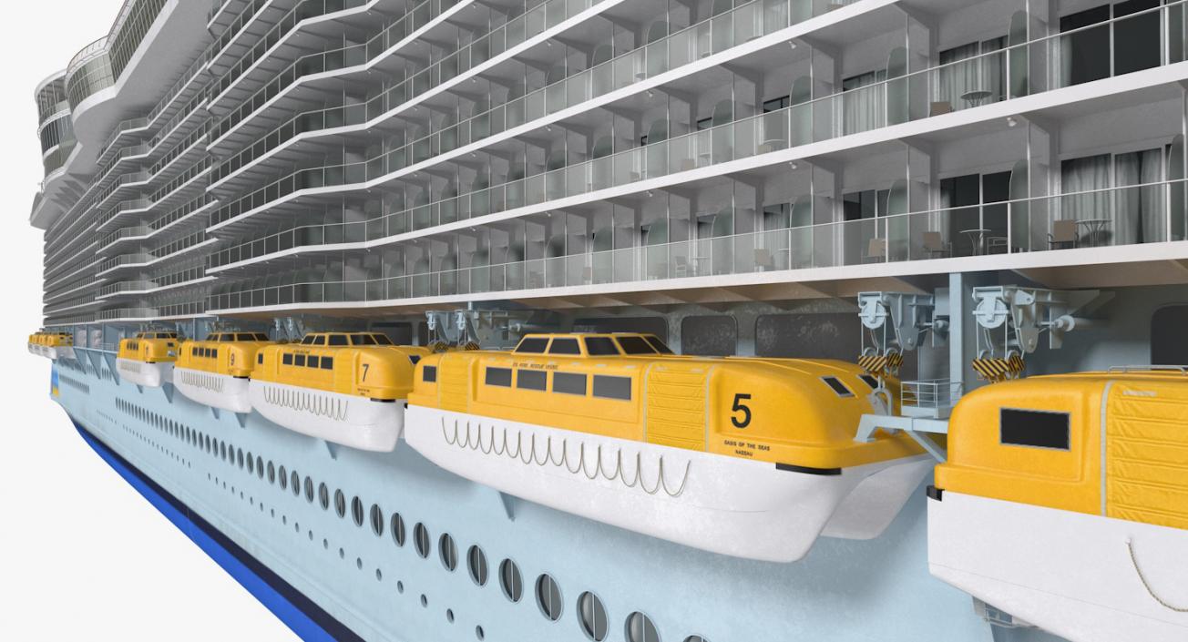 3D Cruise Ship Oasis of the Seas Rigged