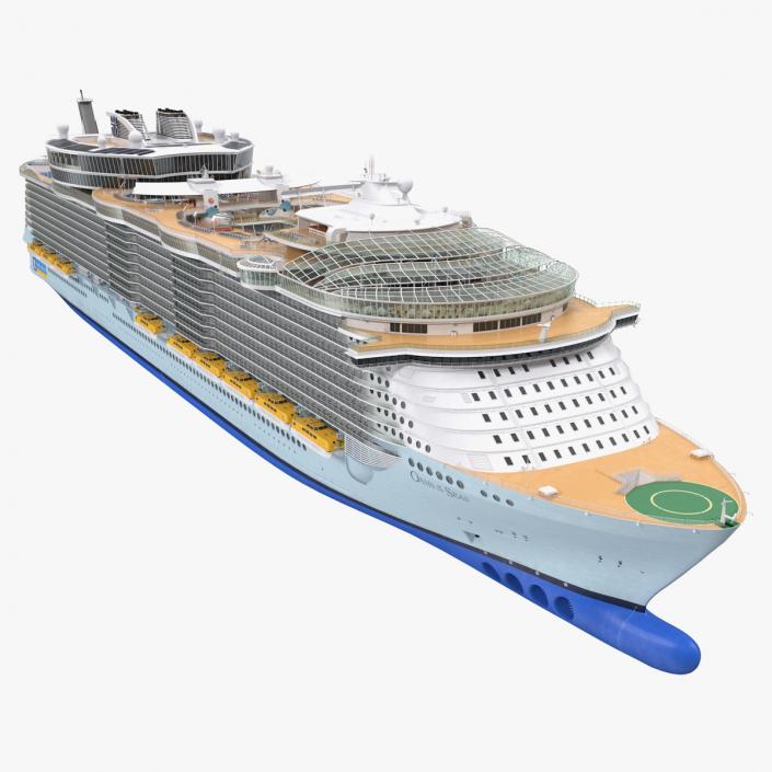 3D Cruise Ship Oasis of the Seas Rigged