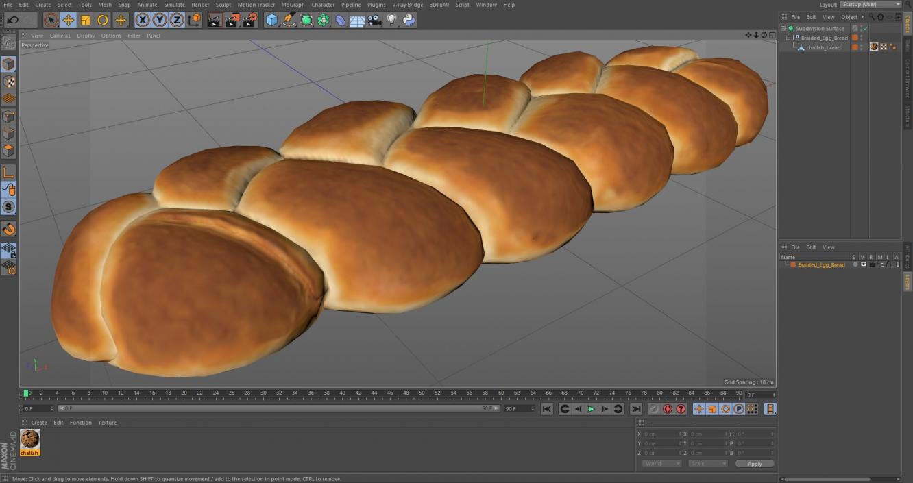 Braided Egg Bread 3D