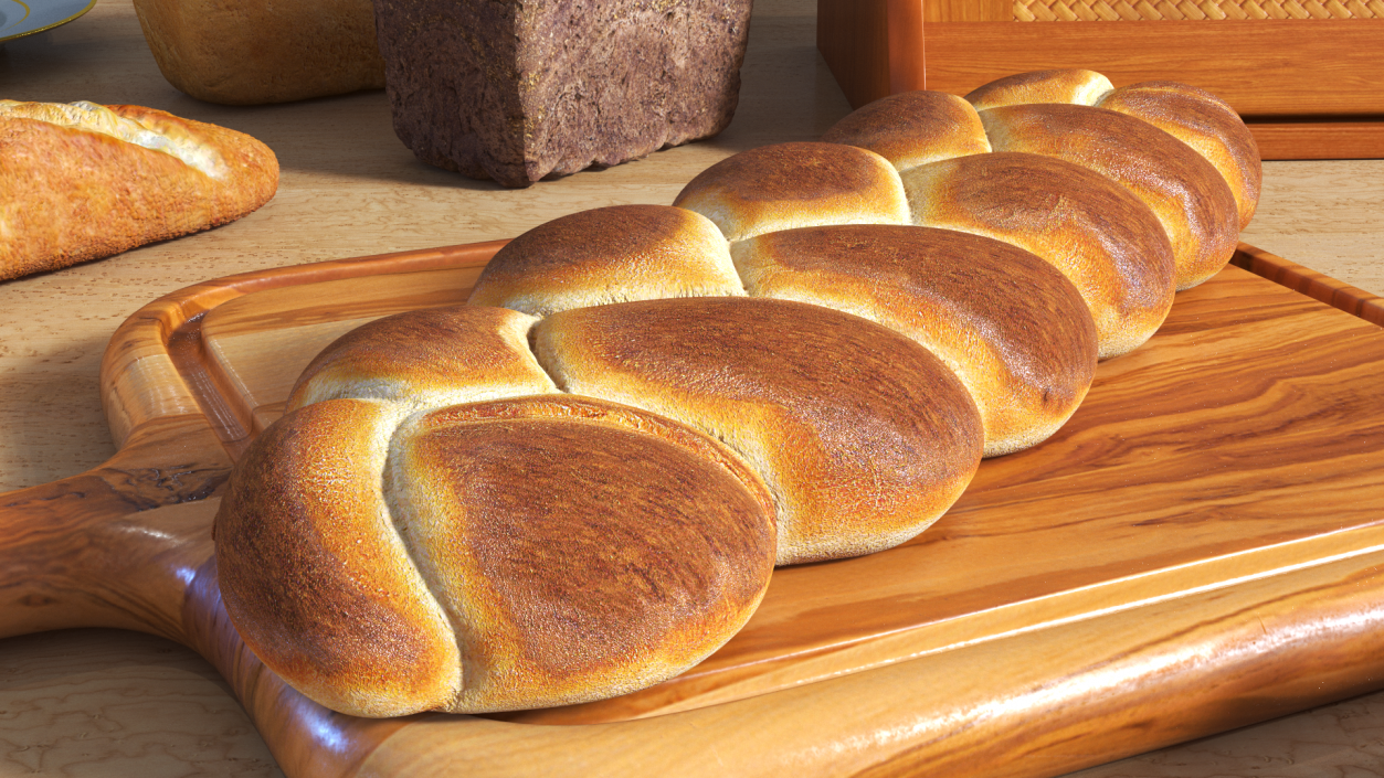 Braided Egg Bread 3D