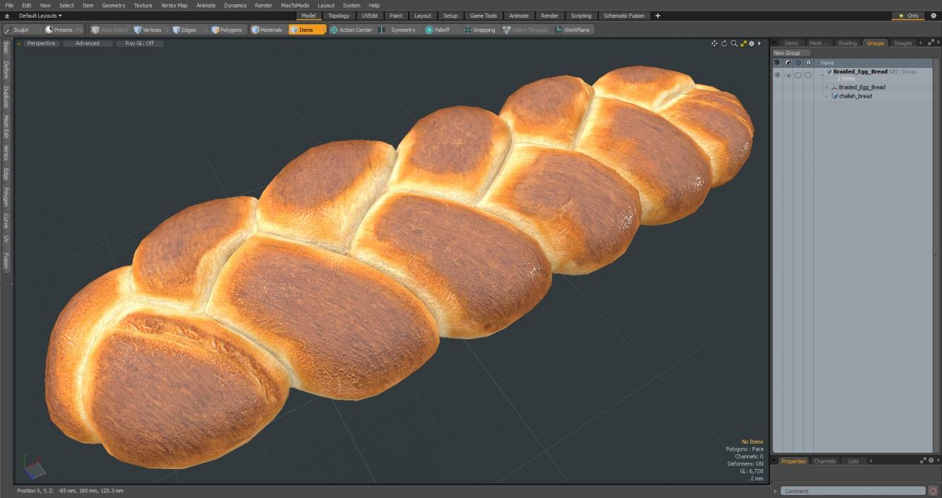 Braided Egg Bread 3D